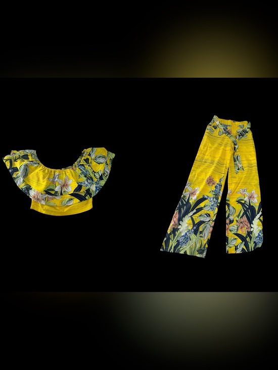Milk & Honey Other - Tropical Yellow Floral Wide-Leg Pants - Women's